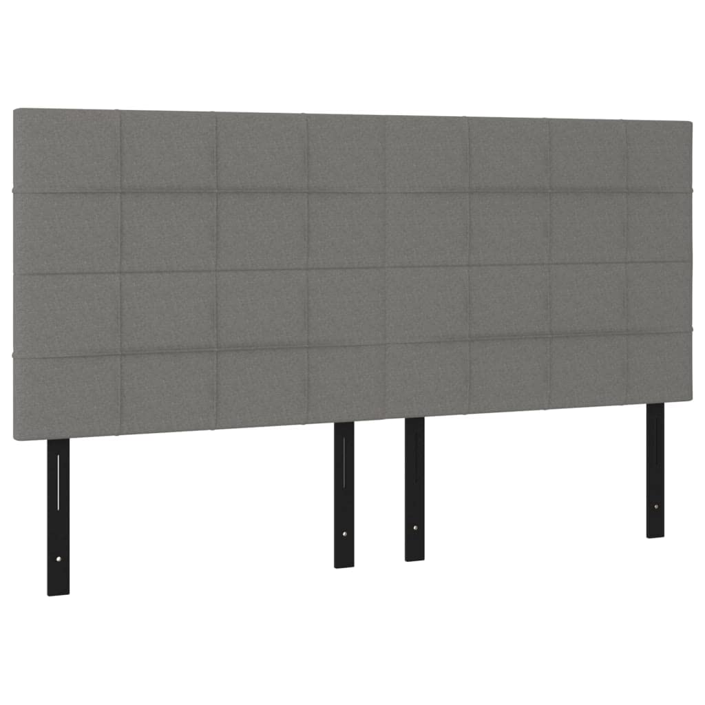 Vidaxl Led Headboard, Upholstered Headboard For Bed Home, Bed Headboard With Led Light, Bedroom Furniture, Dark Gray 78.7"X2"X46.5"/50.4" Fabric